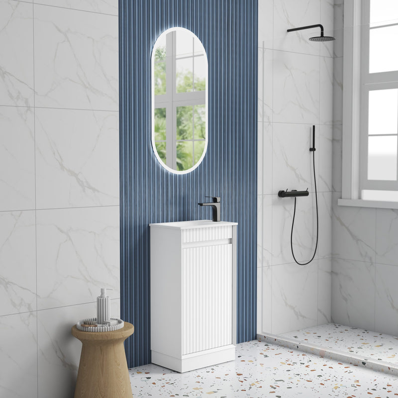 Aulic Mini Ravia Fluted Floor Standing 450mm Vanity