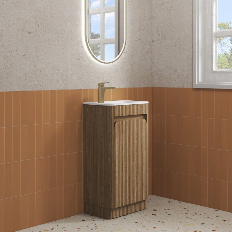 Aulic Mini Hartelle Fluted Floor Standing 470mm Vanity