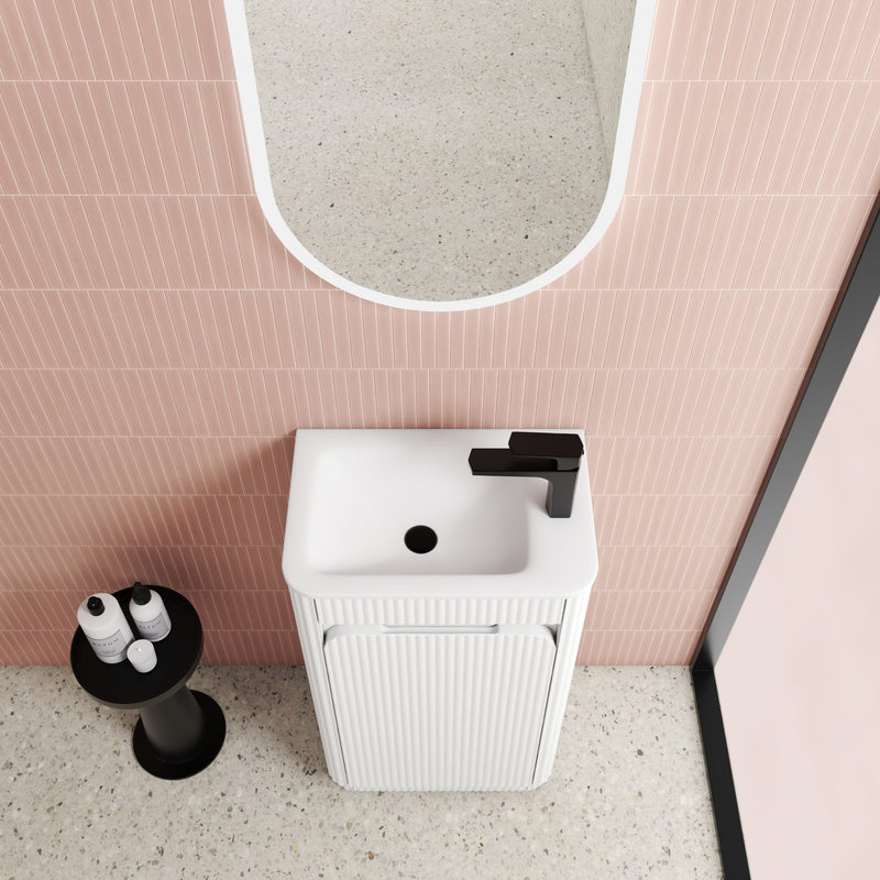Aulic Mini Hartelle Fluted Floor Standing 470mm Vanity