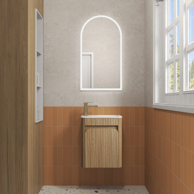 Aulic Mini Hartelle Fluted Wall Hung 470mm Vanity