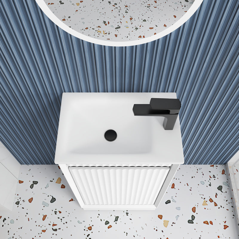 Aulic Mini Ravia Fluted Floor Standing 450mm Vanity