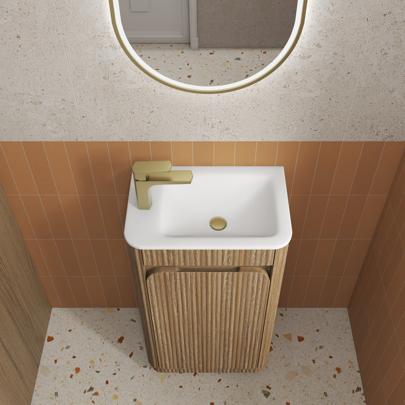 Aulic Mini Hartelle Fluted Floor Standing 470mm Vanity