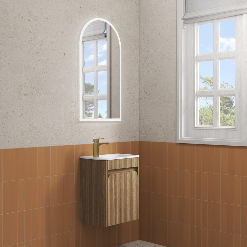 Aulic Mini Hartelle Fluted Wall Hung 470mm Vanity