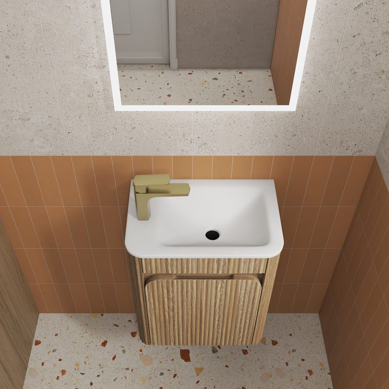 Aulic Mini Hartelle Fluted Wall Hung 470mm Vanity