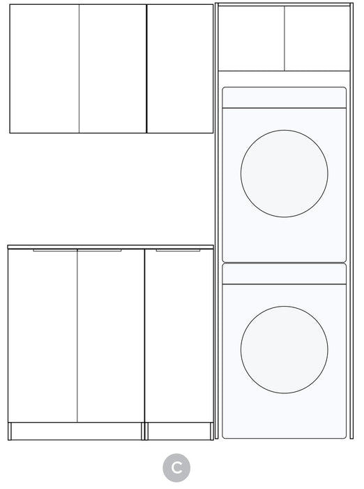 Otti Laundry Kit 1715 Noosa White with Stone Top