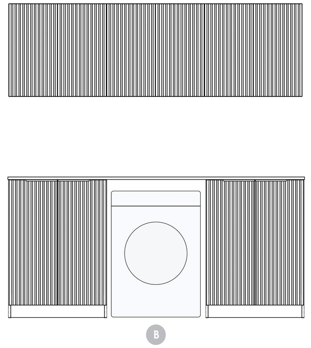 Otti Laundry Kit 1960A Noosa White Inc Benchtop & Laundry Sink