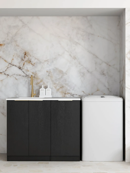 Otti Byron/Bondi Natural Oak Base Laundry Cabinet with 1060mm Stone Top