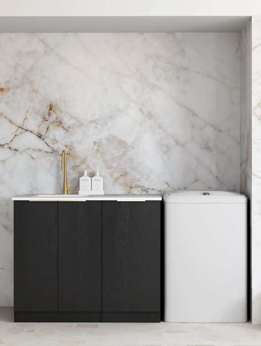 Otti Byron/Bondi Natural Oak Base Laundry Cabinet with 1060mm Stone Top