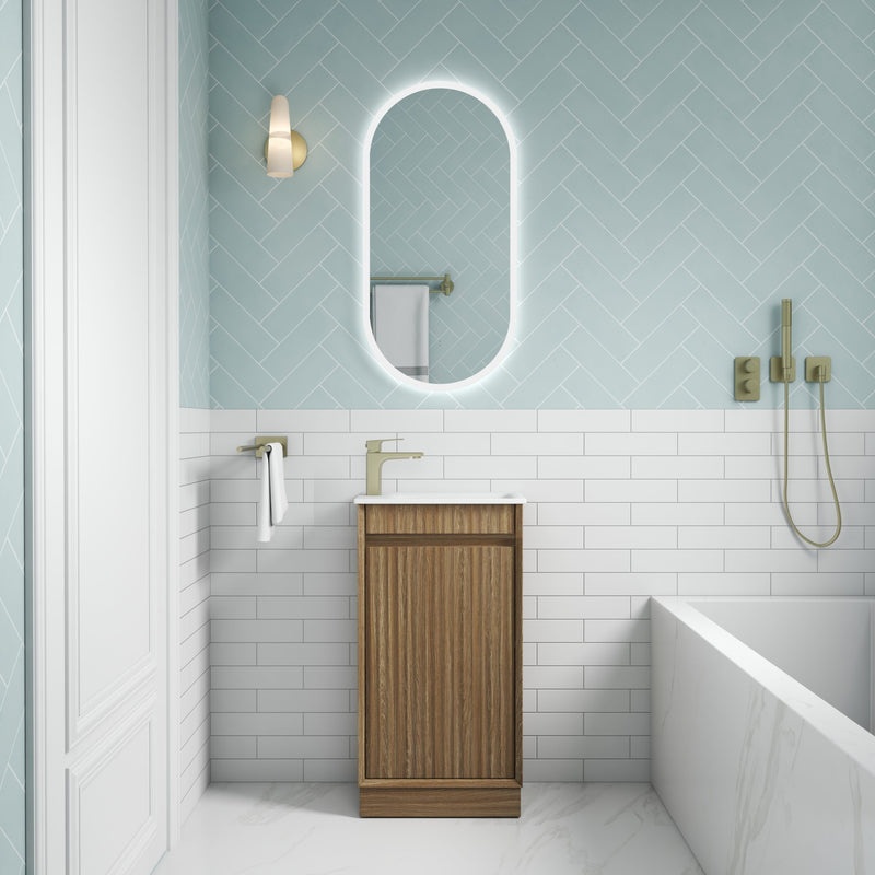 Aulic Mini Ravia Fluted Floor Standing 450mm Vanity