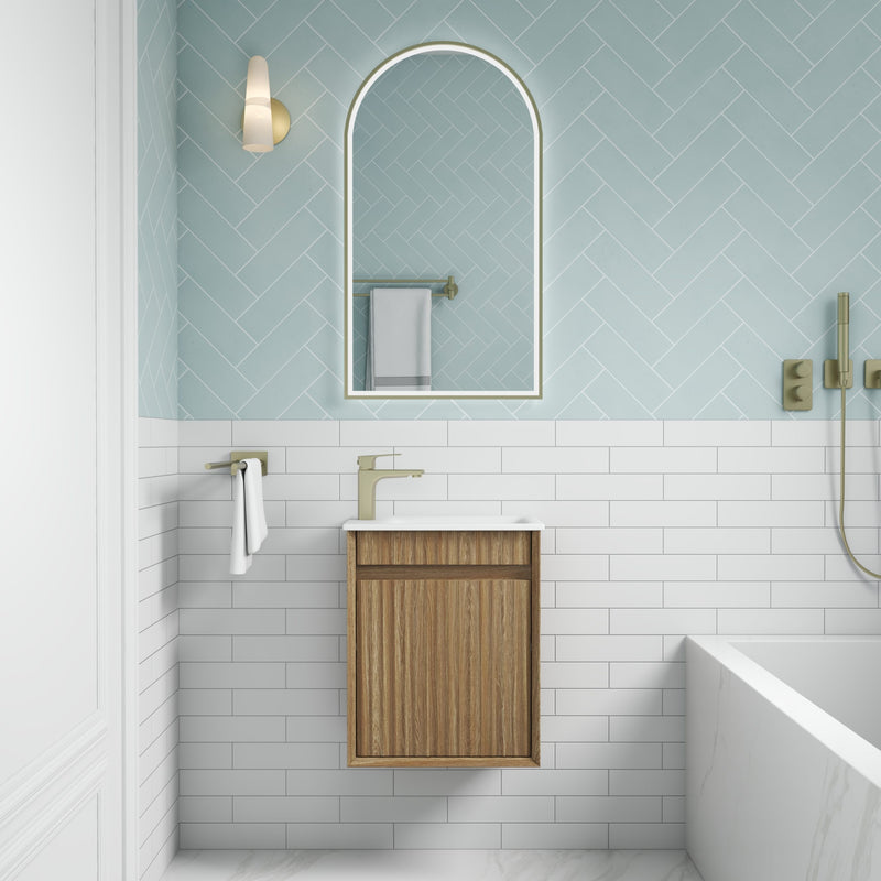 Aulic Mini Ravia Fluted Wall Hung 450mm Vanity