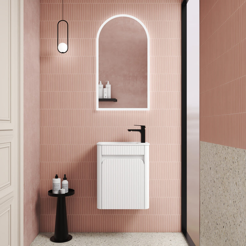 Aulic Mini Hartelle Fluted Wall Hung 470mm Vanity