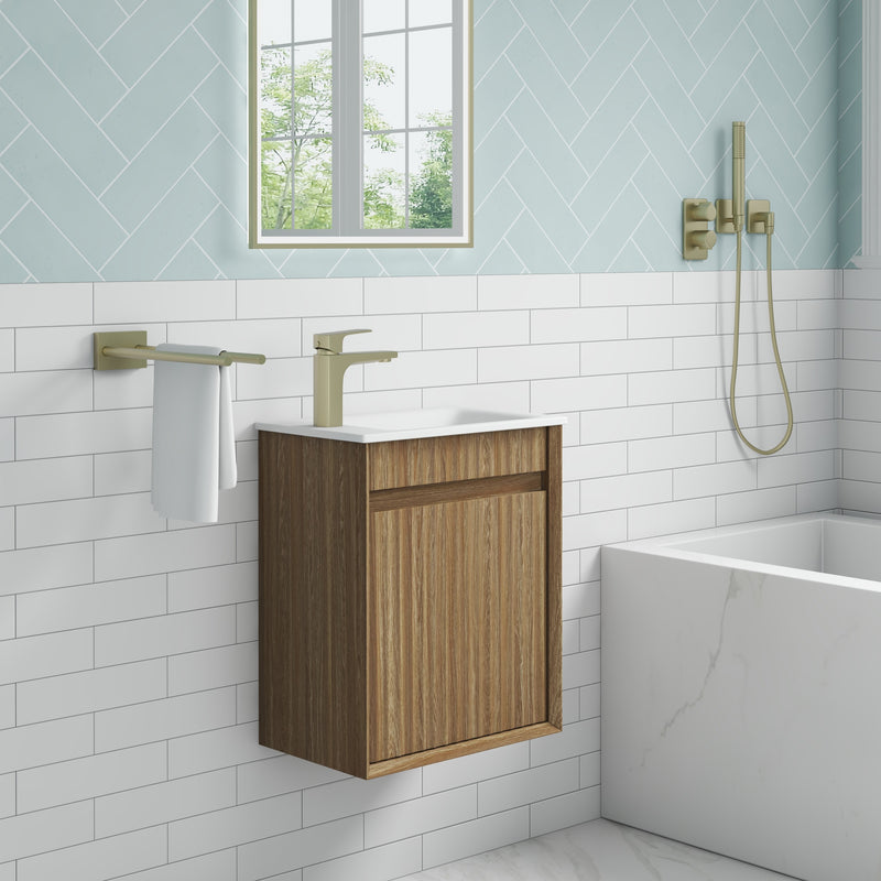 Aulic Mini Ravia Fluted Wall Hung 450mm Vanity