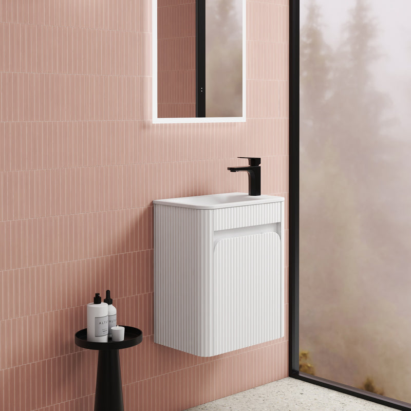 Aulic Mini Hartelle Fluted Wall Hung 470mm Vanity
