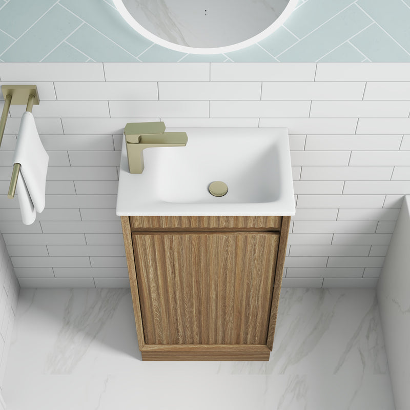 Aulic Mini Ravia Fluted Floor Standing 450mm Vanity