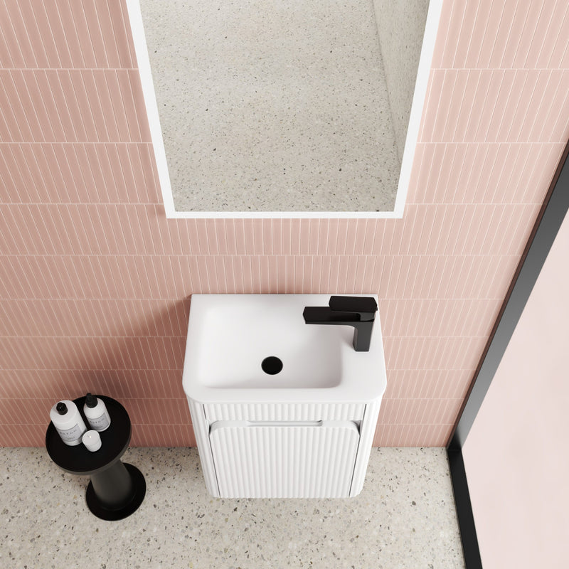 Aulic Mini Hartelle Fluted Wall Hung 470mm Vanity