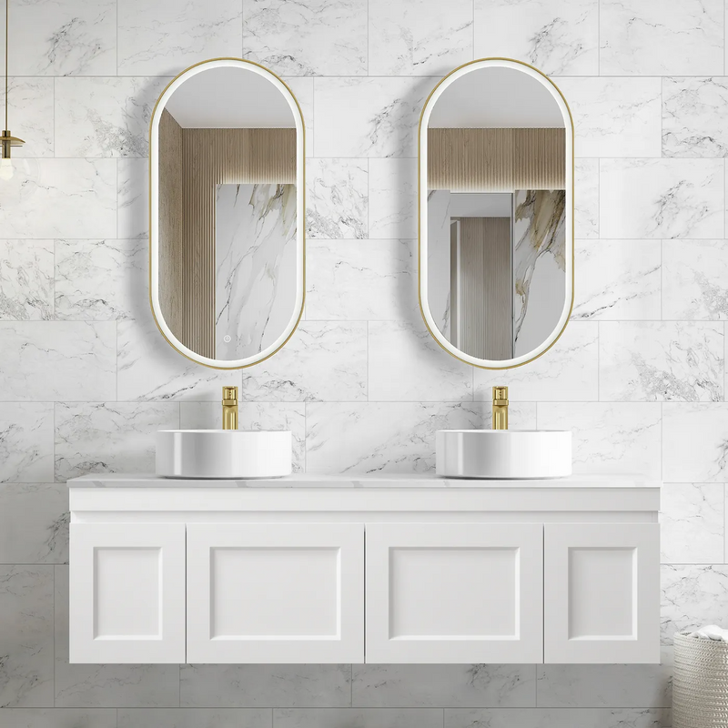 Otti Hampton Mark II Satin White Wall Hung Vanity