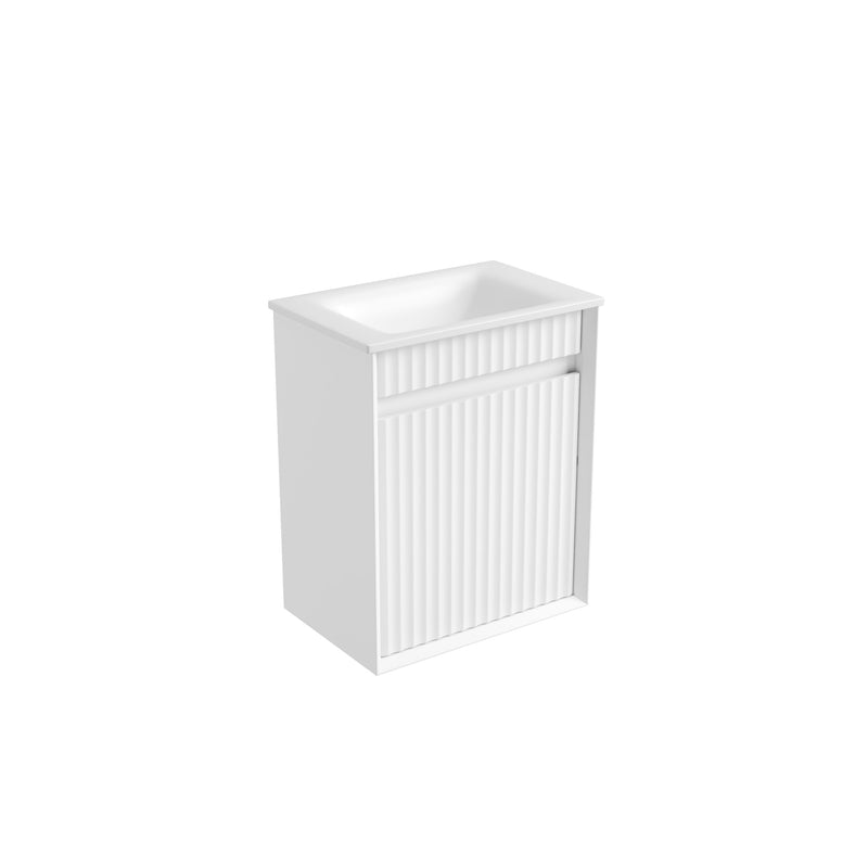 Aulic Mini Ravia Fluted Wall Hung 450mm Vanity