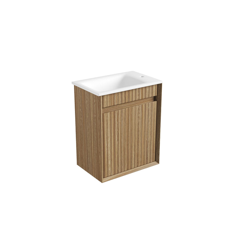 Aulic Mini Ravia Fluted Wall Hung 450mm Vanity