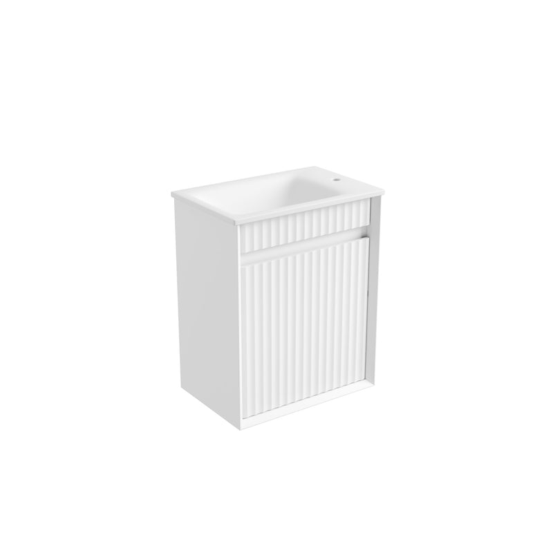 Aulic Mini Ravia Fluted Wall Hung 450mm Vanity