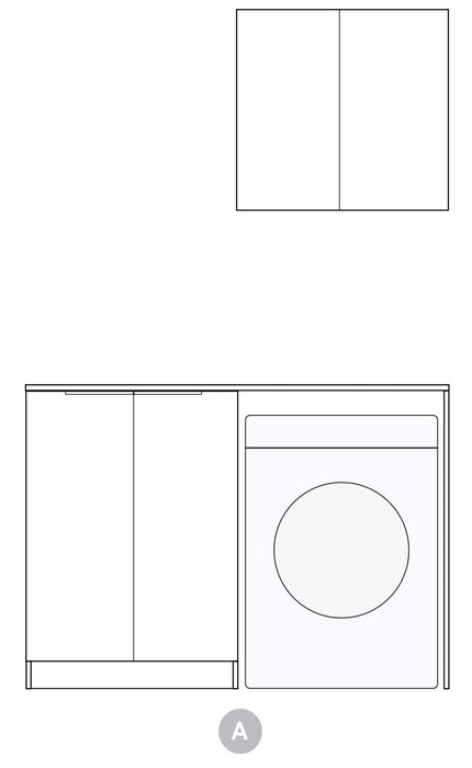 Otti Laundry Kit 1305 Noosa White with Stone Top