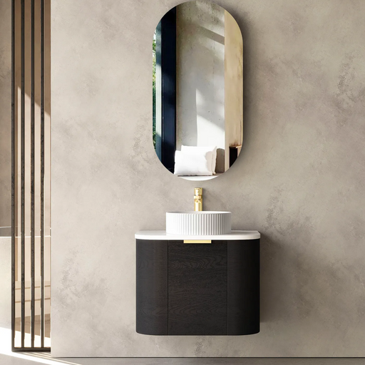 Otti Bondi Black Oak Wall Hung Curve Vanity