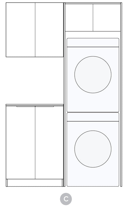 Otti Laundry Kit 1305 Noosa White with Stone Top