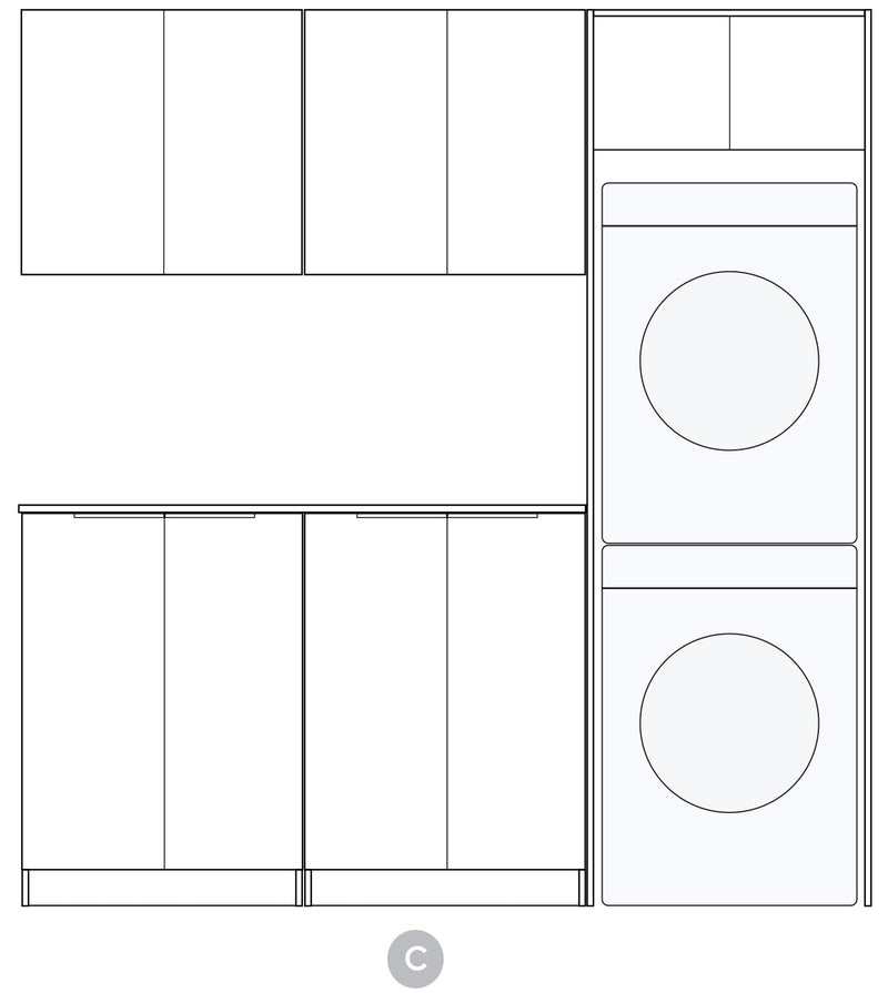 Otti Laundry Kit 1960 Byron/Bondi Oak With Benchtop
