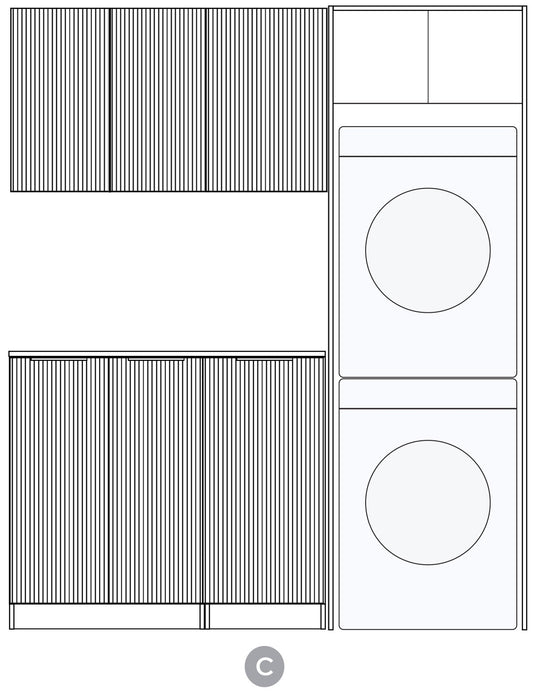 Otti Laundry Kit 1715 Havana Fluted with Stone Top