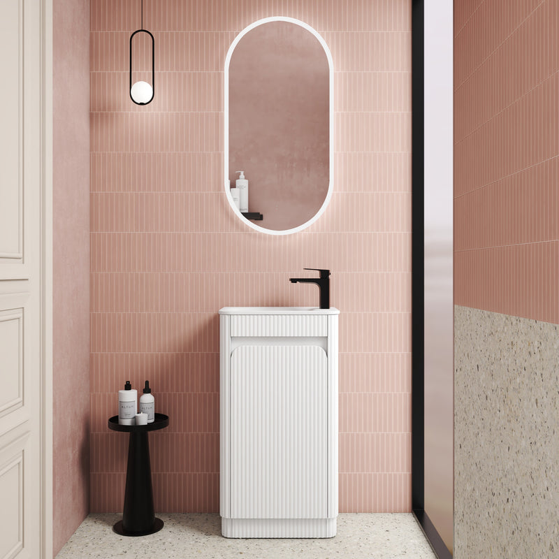 Aulic Mini Hartelle Fluted Floor Standing 470mm Vanity