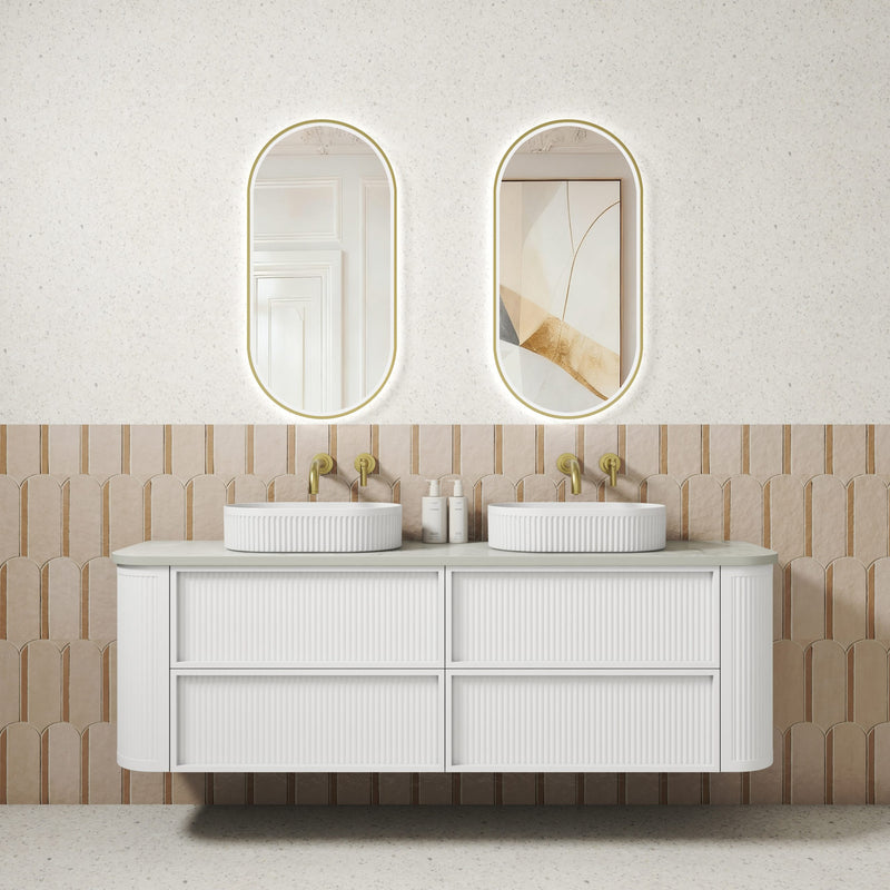 Aulic Ramee Fluted Wall Hung Vanity