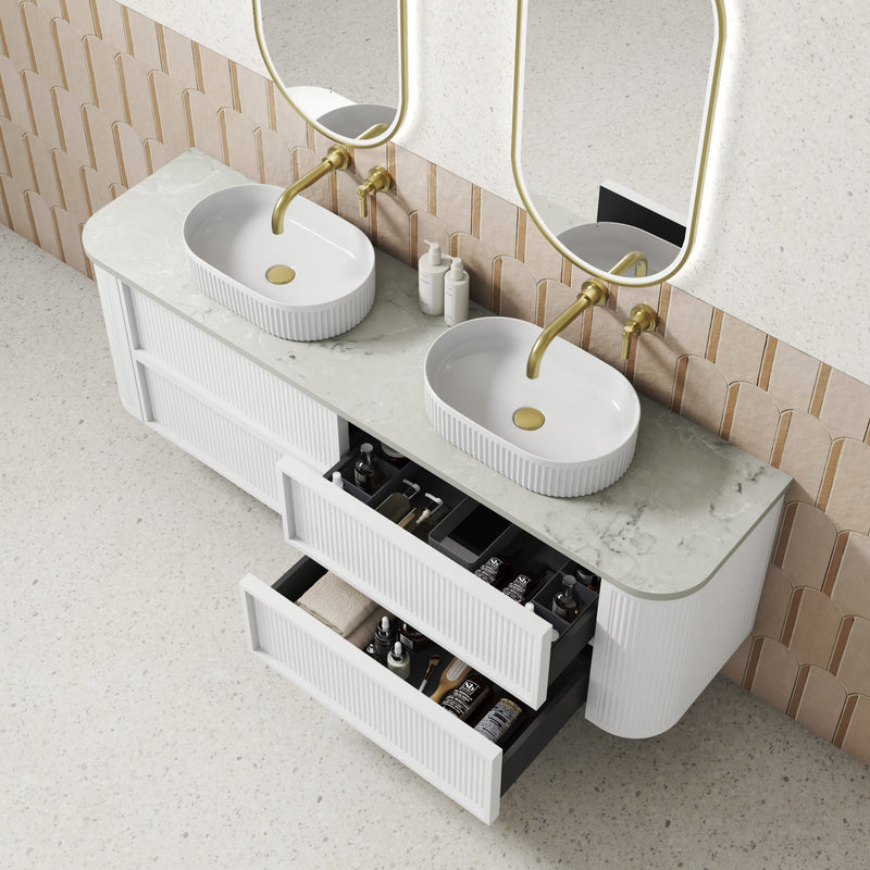 Aulic Ramee Fluted Wall Hung Vanity