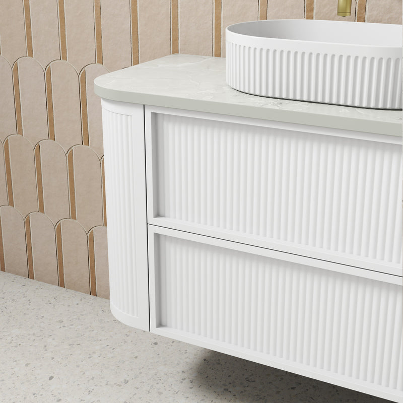 Aulic Ramee Fluted Wall Hung Vanity