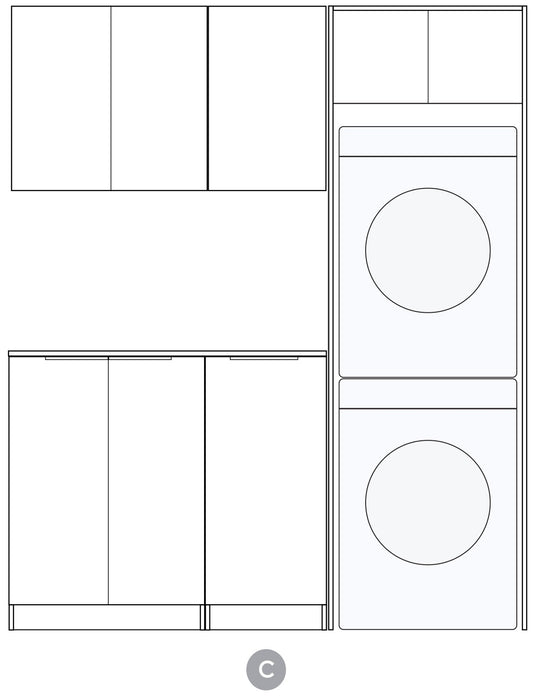 Otti Laundry Kit 1715 Byron/Bondi Oak with Stoen Top