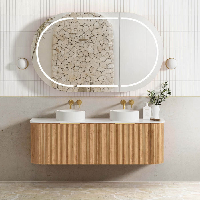 Otti Bondi Fluted Woodland Oak Curve Cabinet