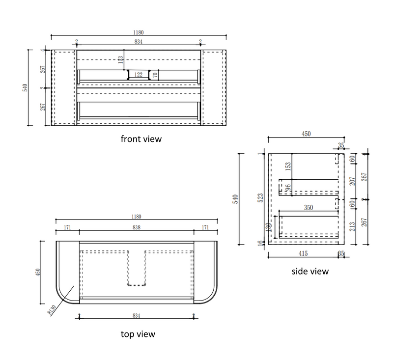 Aulic Ramee Fluted Wall Hung Vanity