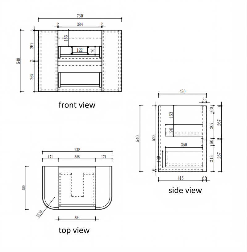 Aulic Ramee Fluted Wall Hung Vanity