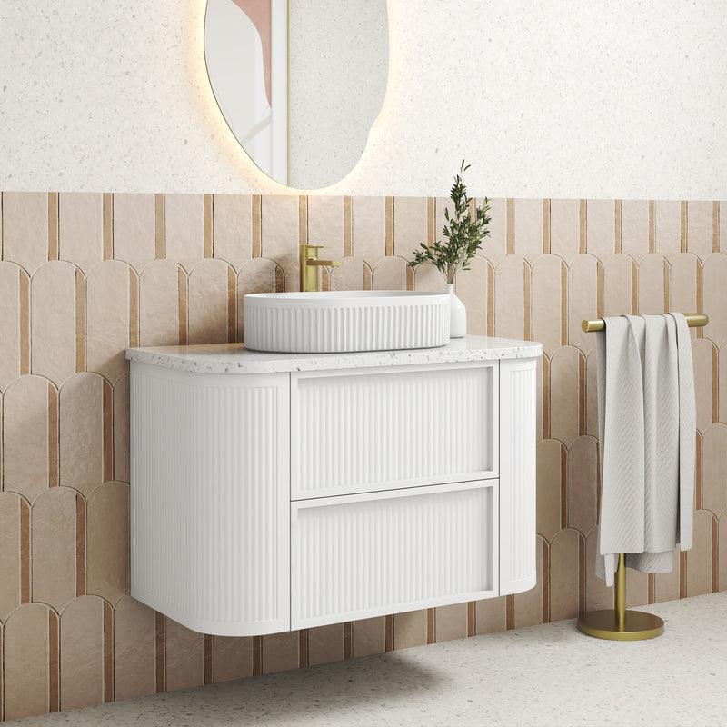 Aulic Ramee Fluted Wall Hung Vanity