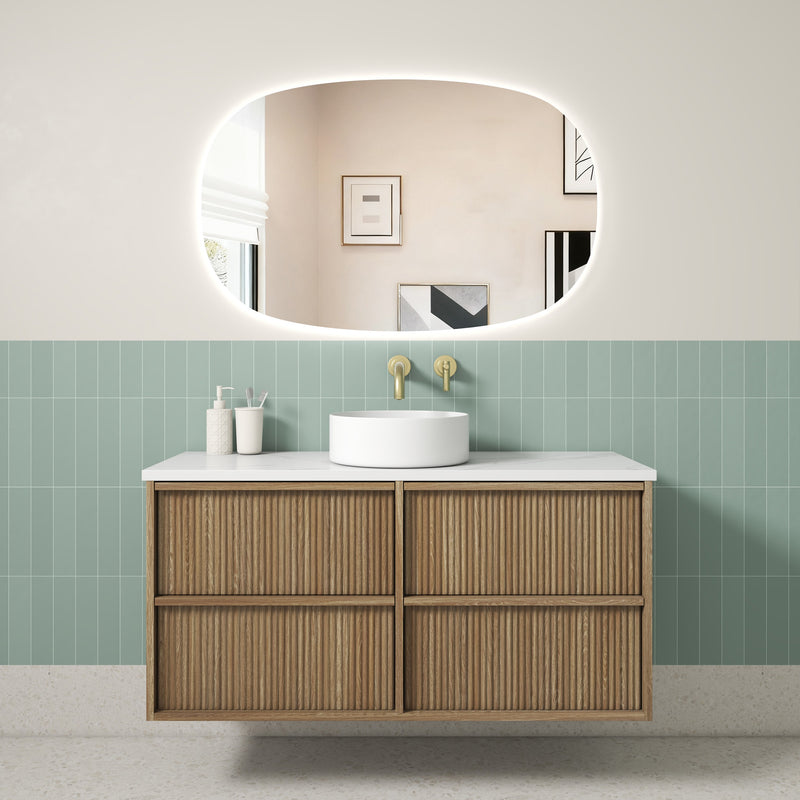 Aulic Venetta Fluted Framed Wall Hung Vanity