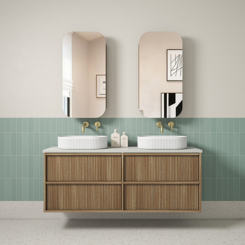 Aulic Venetta Fluted Framed Wall Hung Vanity