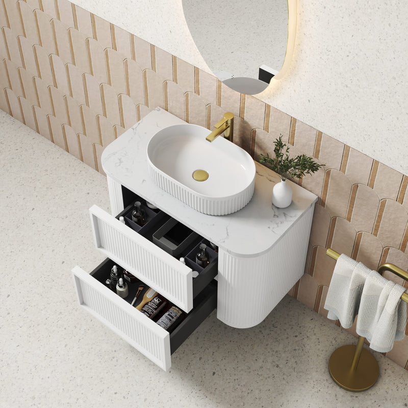 Aulic Ramee Fluted Wall Hung Vanity