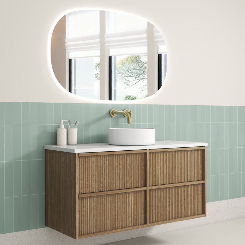Aulic Venetta Fluted Framed Wall Hung Vanity