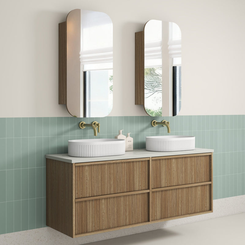 Aulic Venetta Fluted Framed Wall Hung Vanity