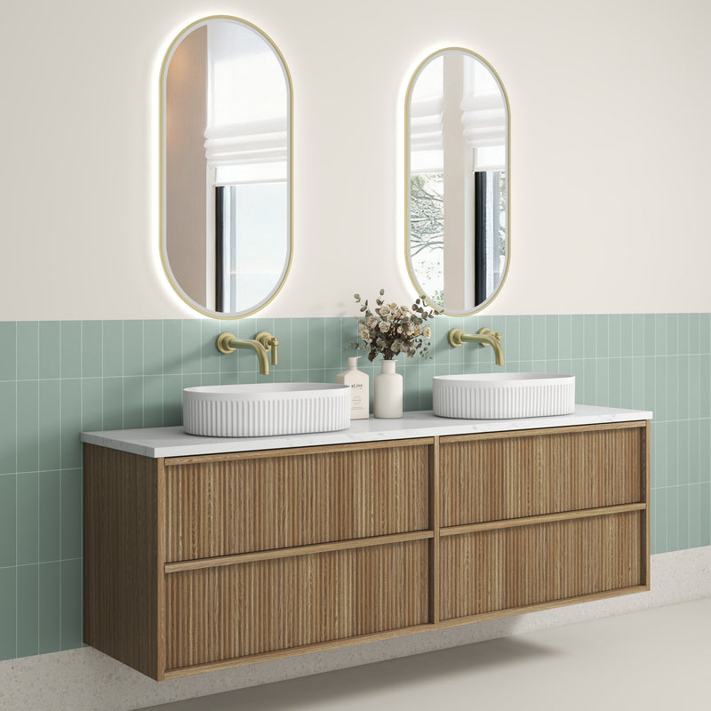 Aulic Venetta Fluted Framed Wall Hung Vanity