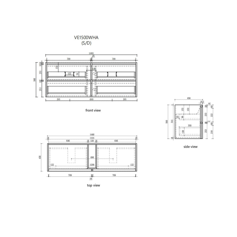 Aulic Venetta Framed Wall Hung Vanity