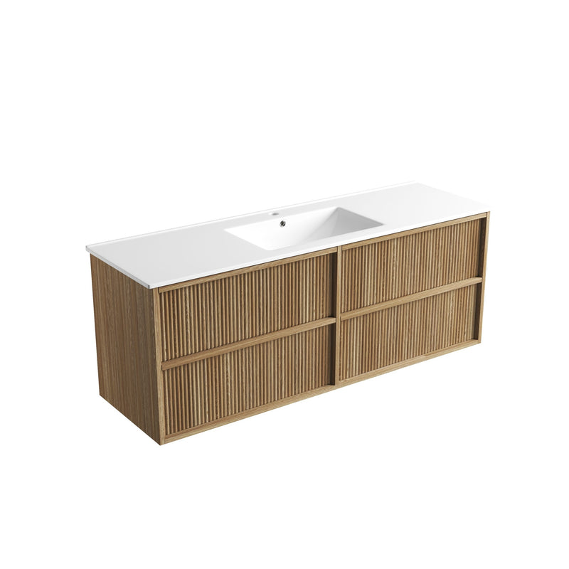 Aulic Venetta Fluted Framed Wall Hung Vanity
