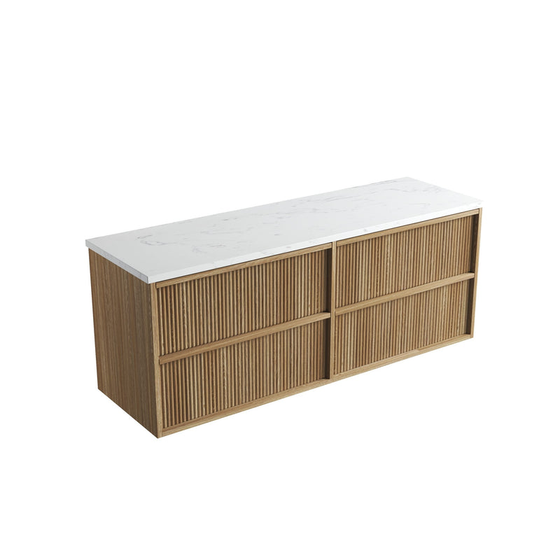 Aulic Venetta Fluted Framed Wall Hung Vanity