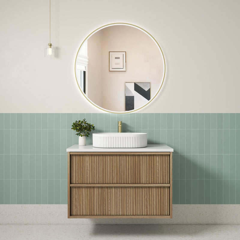 Aulic Venetta Fluted Framed Wall Hung Vanity