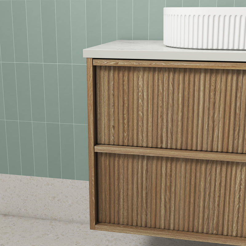 Aulic Venetta Fluted Framed Wall Hung Vanity