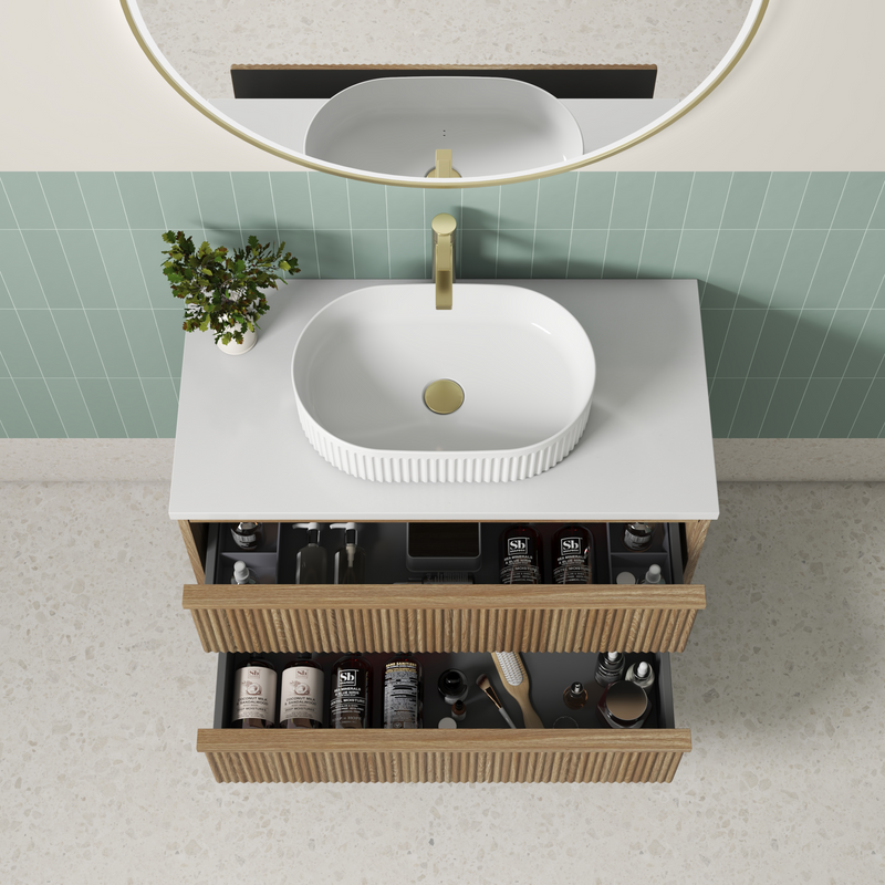 Aulic Venetta Fluted Framed Wall Hung Vanity