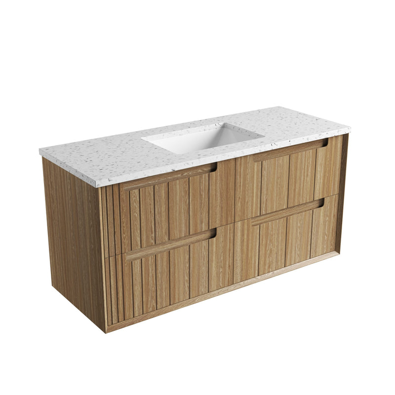Aulic Voulari Framed Wall Hung Vanity - Harvest Oak